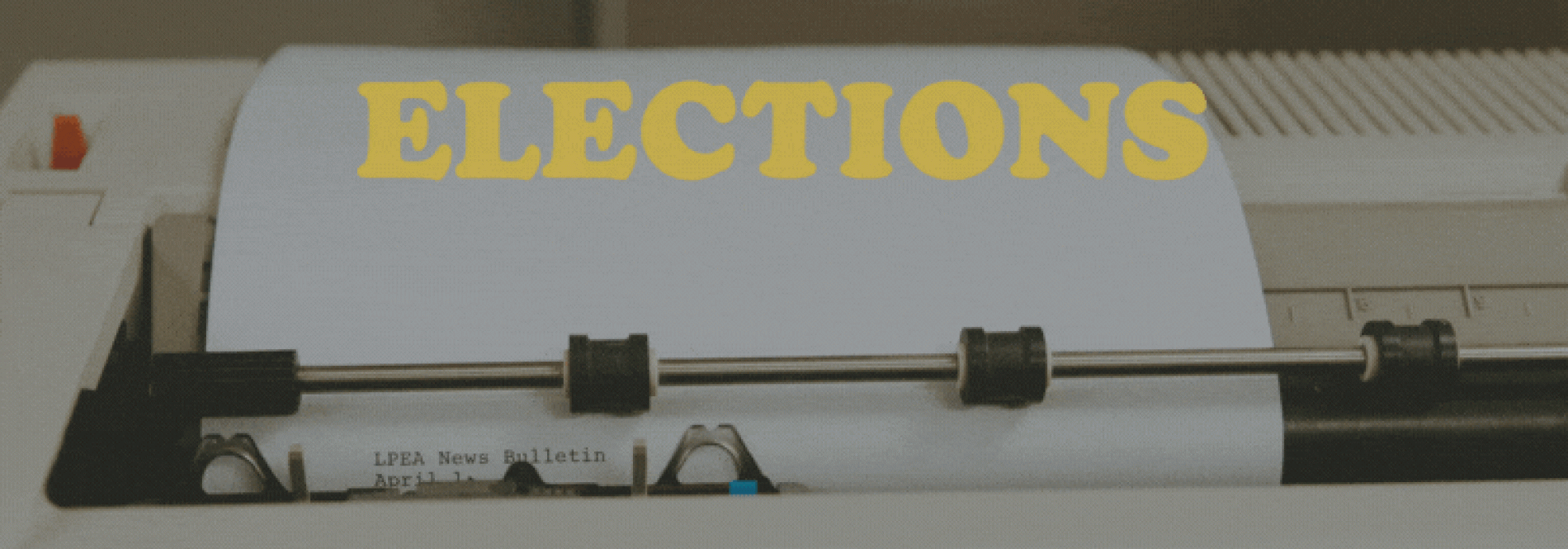 A typewriter with "Elections" written over it