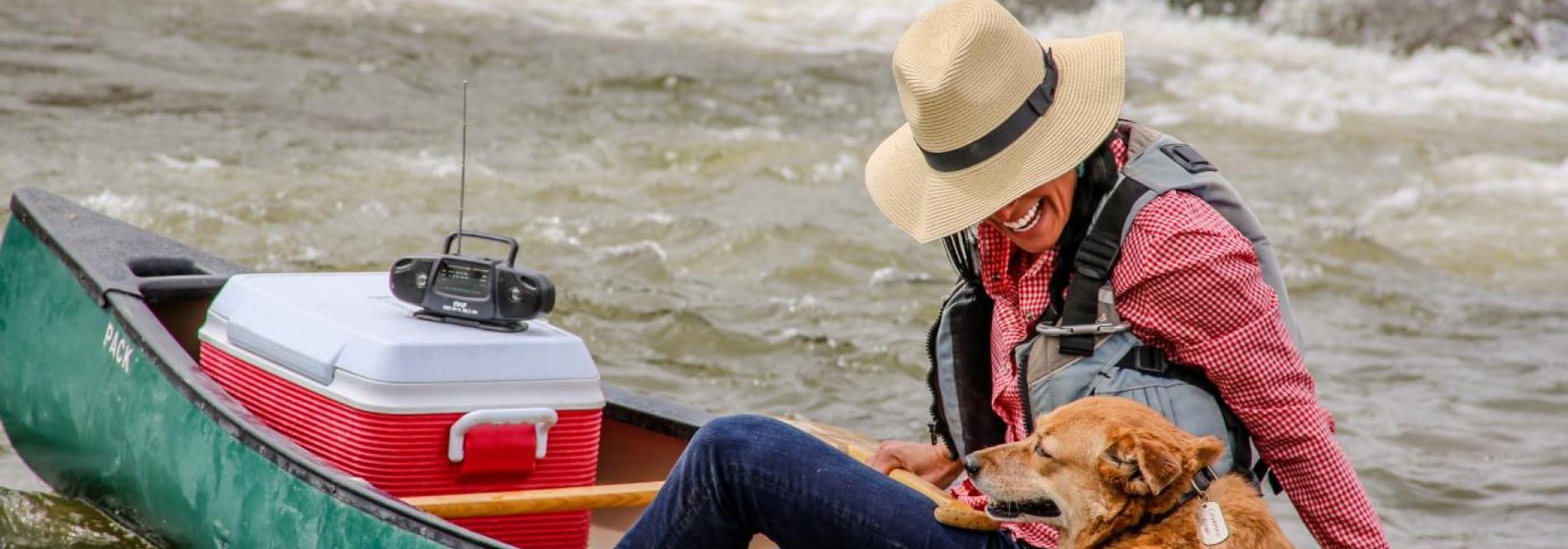 Nicole and Cayenne in Canoe