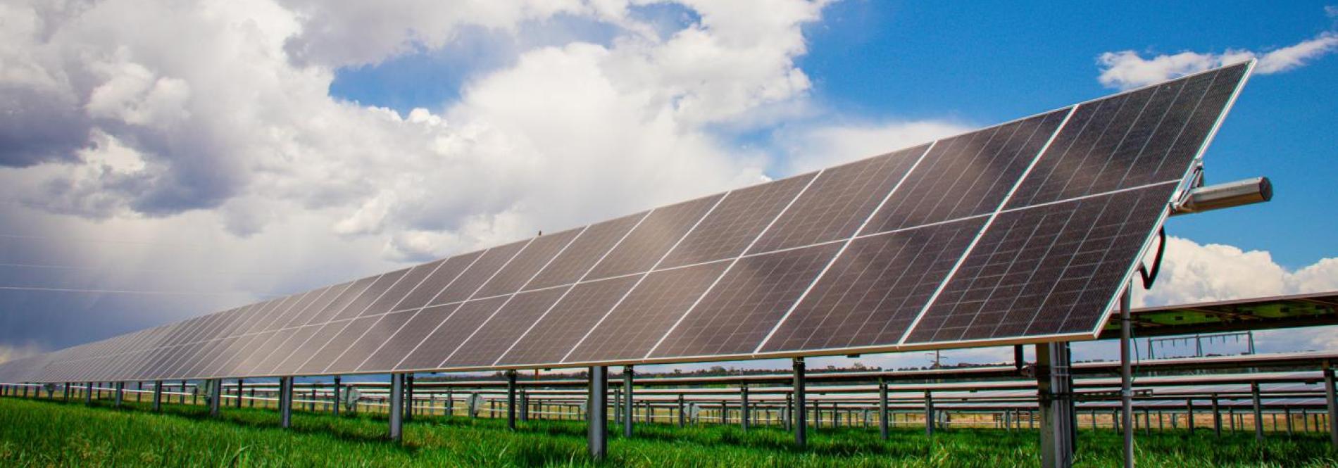 Solar Panels on a partly cloudy day
