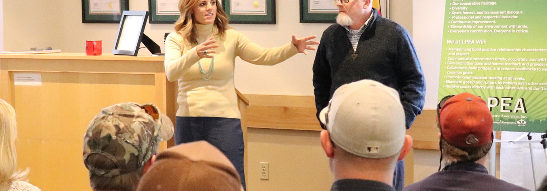 All-staff meeting at La Plata Electric Association with CEO Jessica Matlock
